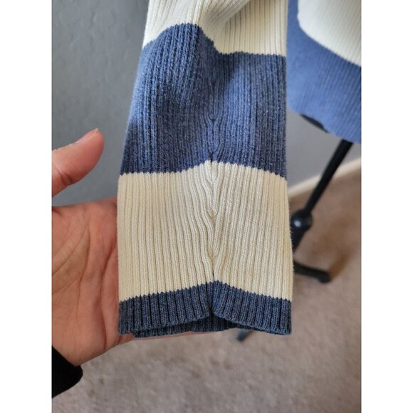 Marsh Landing By Amanda Smith Collared Long Sleeve Striped Sweater Size M Preppy - Picture 5 of 10